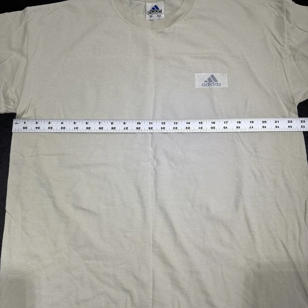 Vintage Adidas 90s T-Shirt Men's Size Large Beige‎  Crewneck Short Sleeve Y2K